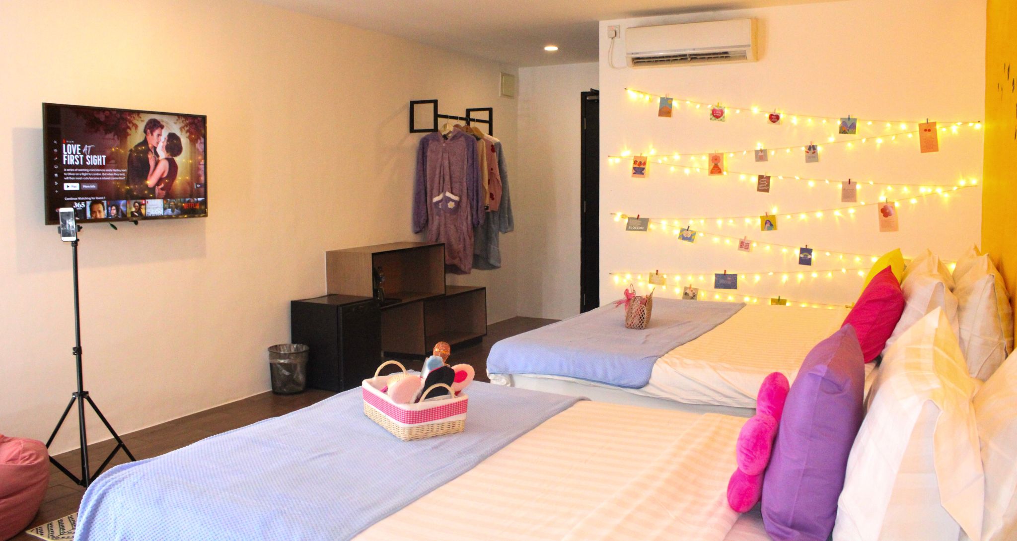 Modern twin bedroom at Ashley Hotel Group
