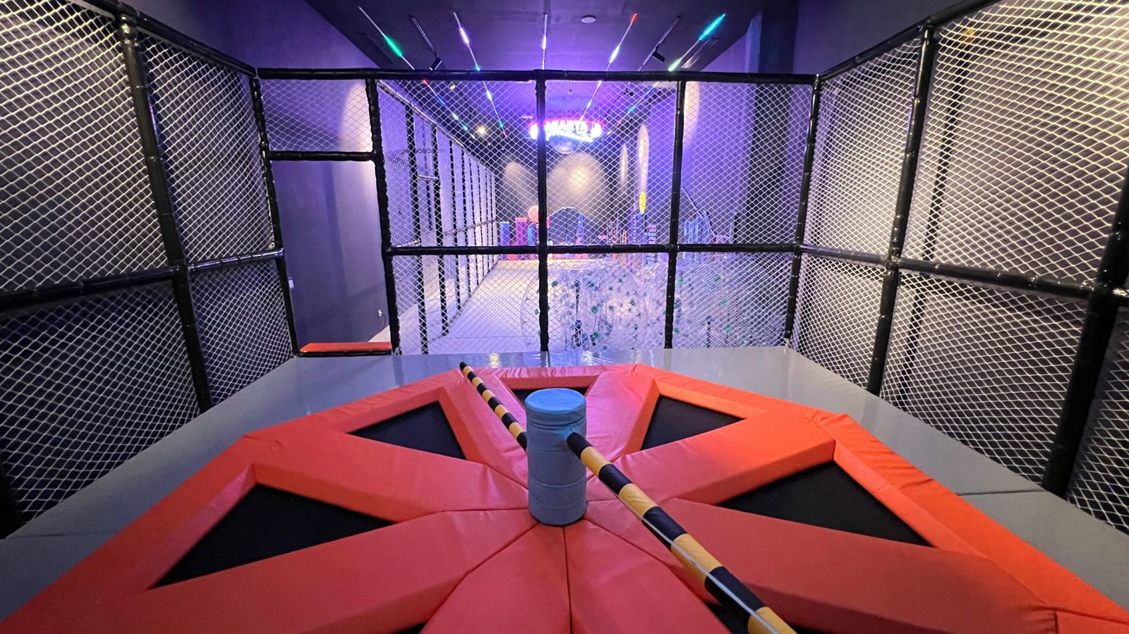 Ashley NewAir trampoline spinning game area