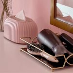 Bridal room amenities with a wedding dress and champagne
