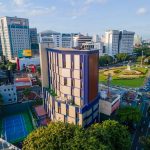 Aerial view of the Ashley Hotel Tugu Tani facade