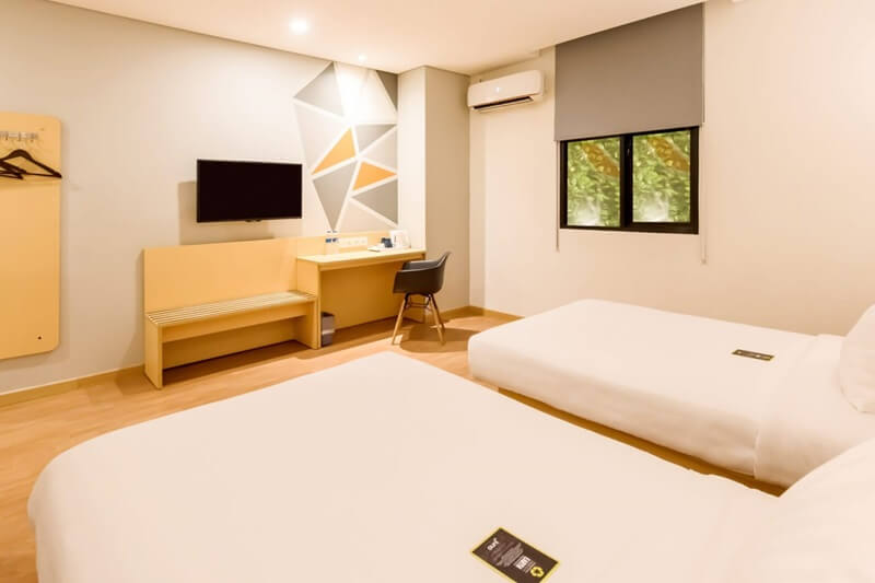 A hotel's Superior Twin room with two beds