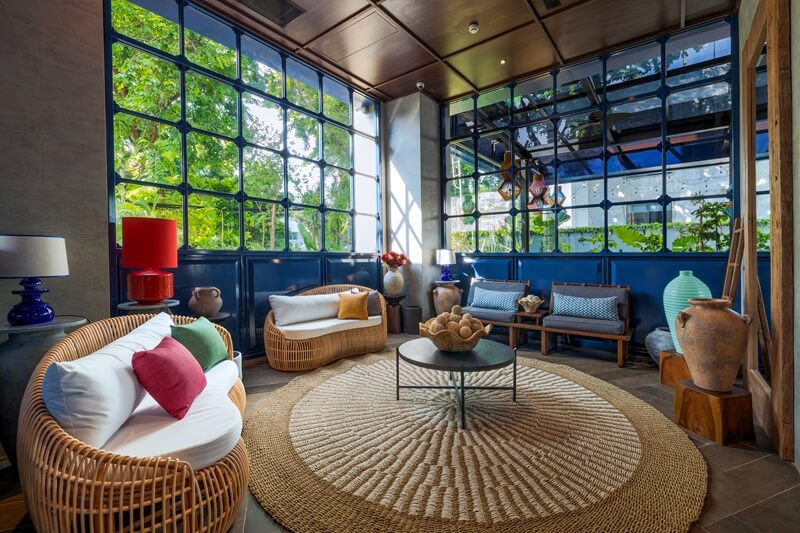 Ashley Hotel Group's modern waiting room with two armchairs