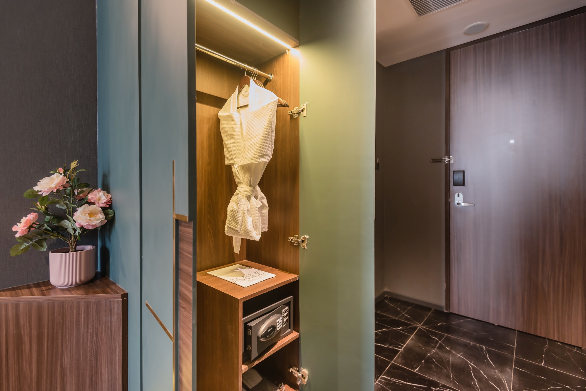 Modern guest room at an Ashley Hotel Group hotel