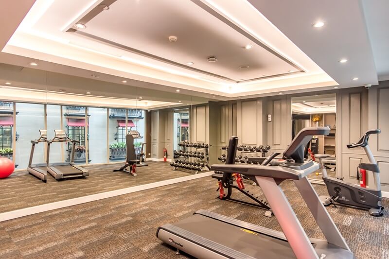 Ashley Hotel's modern fitness centre with gym equipment