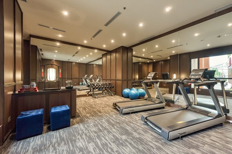 Ashley Hotel Group fitness centre with treadmills