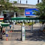 Exterior of Gambir Train Station with a train