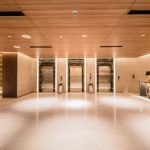 The Lobby Area of a hotel with modern seating and decor