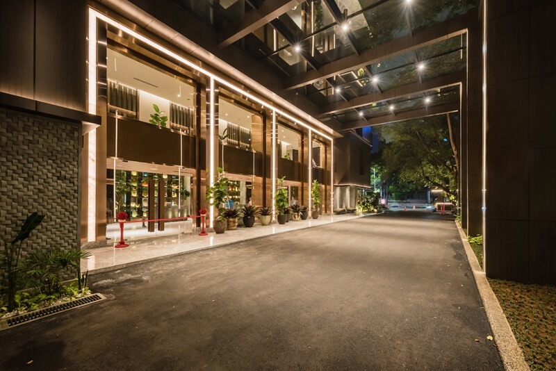 Outdoor seating area of the Lobby Terrace