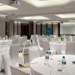 Hotel meeting room with a round table
