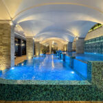 Newair swimming pool, indoor luxury spa with vaulted ceiling