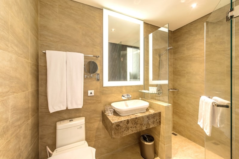 Modern minimalist hotel room 8 with a large window