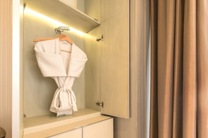 Bright and modern hotel room 9 with a large bed