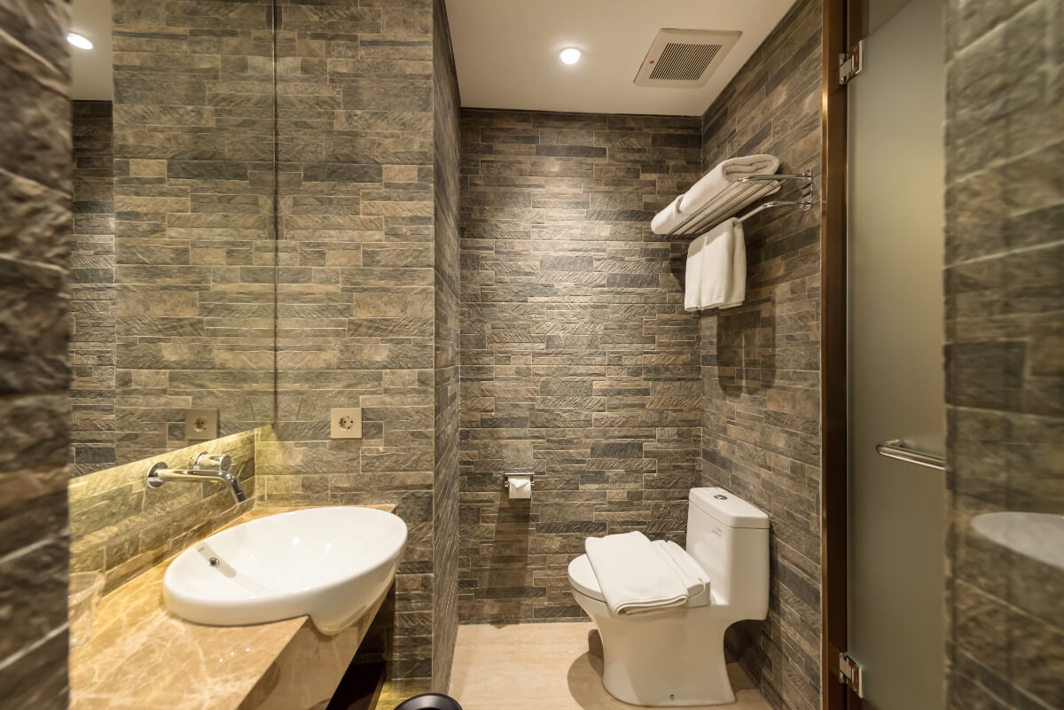 Modern superior hotel room with a large window