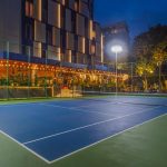 Outdoor tennis court at the Ashley Hotel