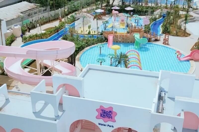 Colorful water slides at Tropikana Waterpark