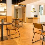 Spacious YBTA Lobby Lounge with contemporary seating