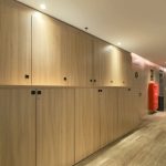 The YBTA locker room with wooden benches
