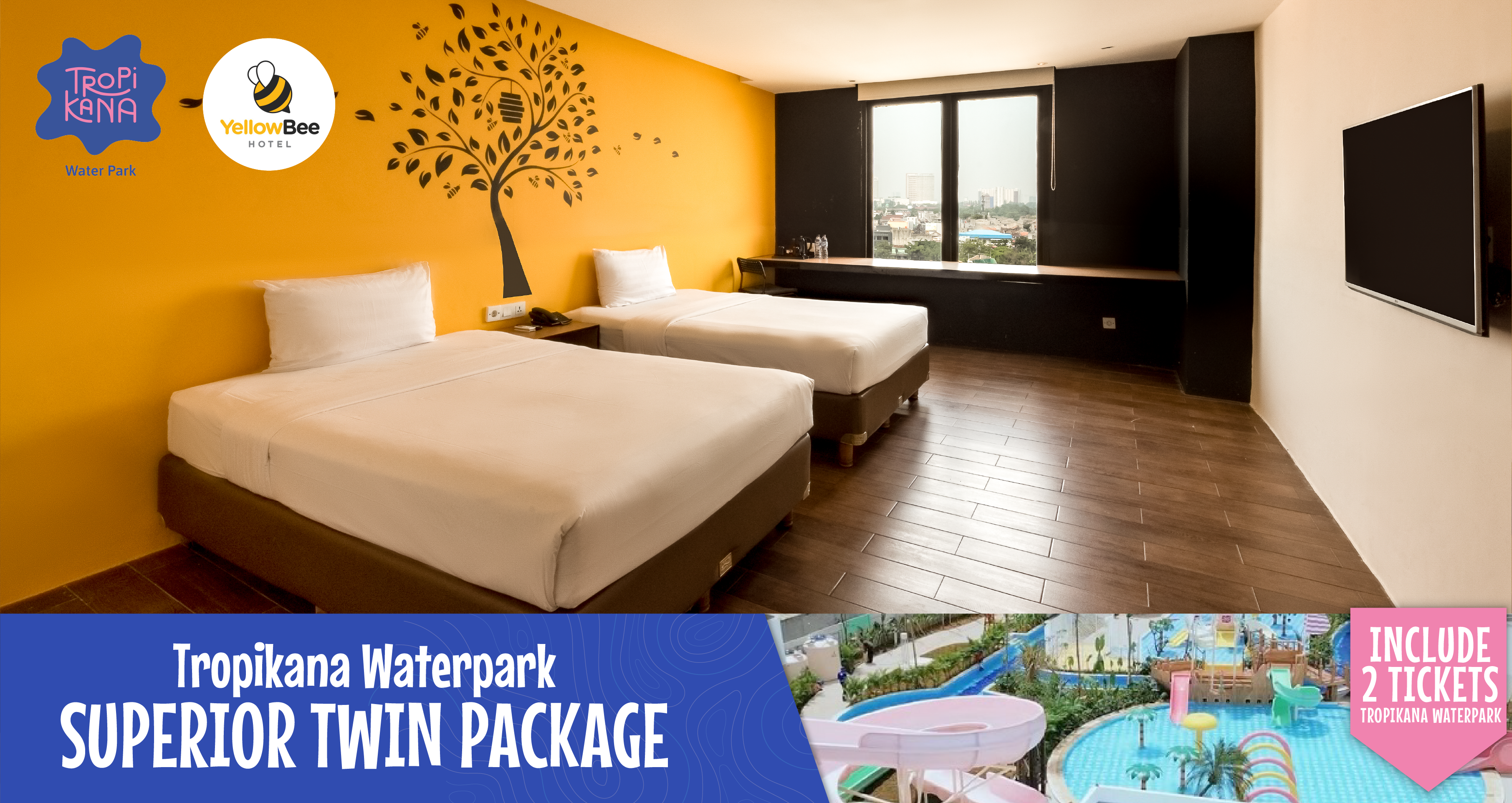 Superior Twin Package with 2 tickets to Tropikana