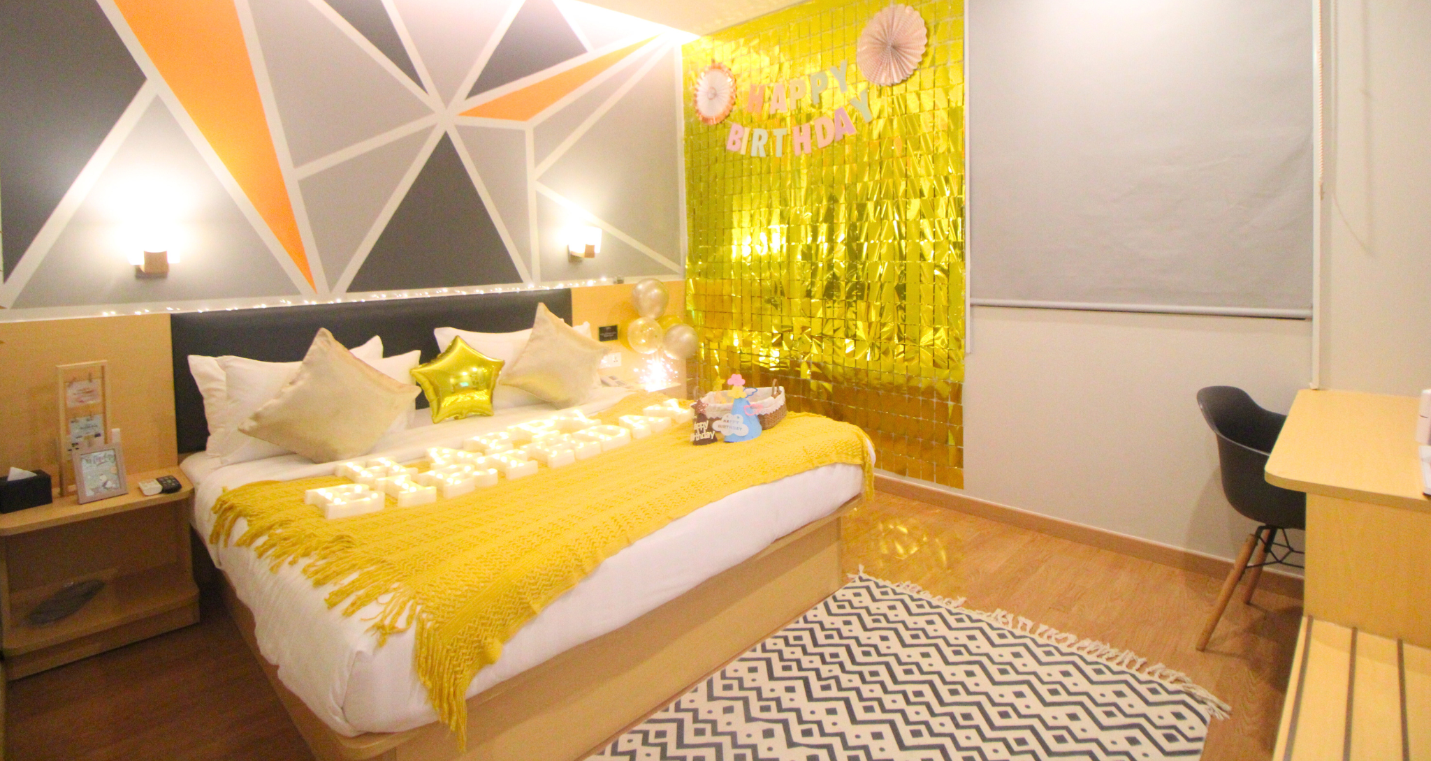 Ashley Hotel Group room with birthday decorations