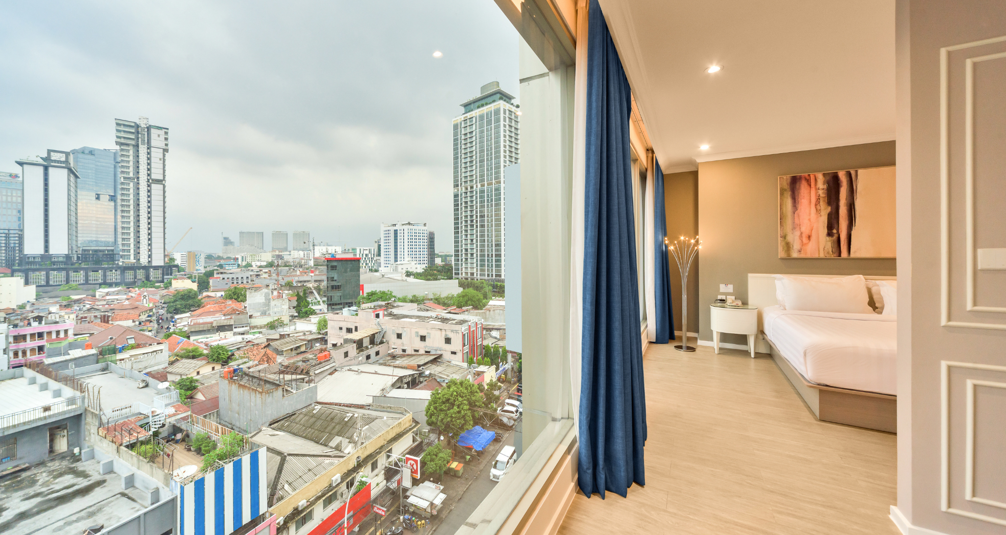 Modern guest bedroom at Ashley Hotel Group