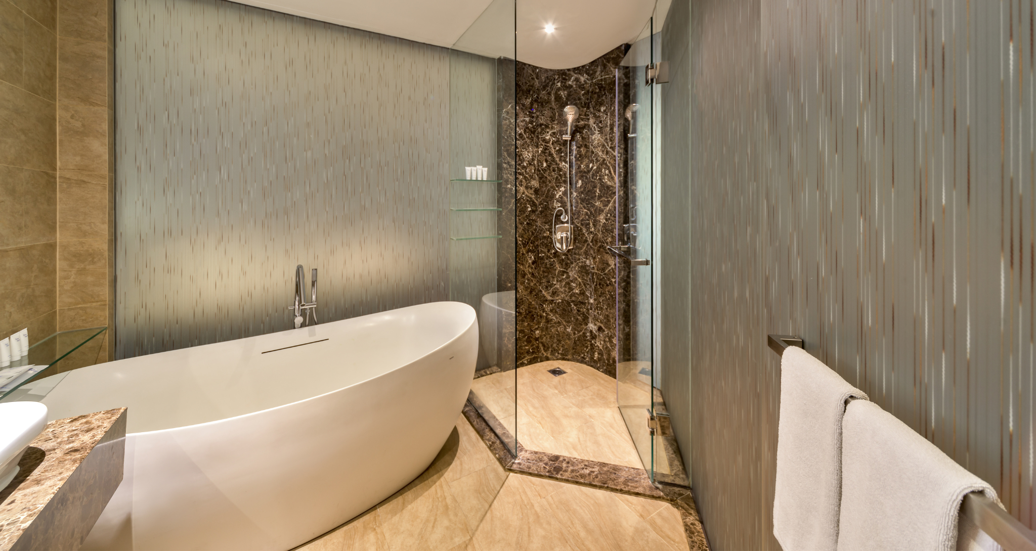 Ashley Hotel Group modern room with a city view