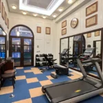 Newair facility luxury gym with treadmill and weights